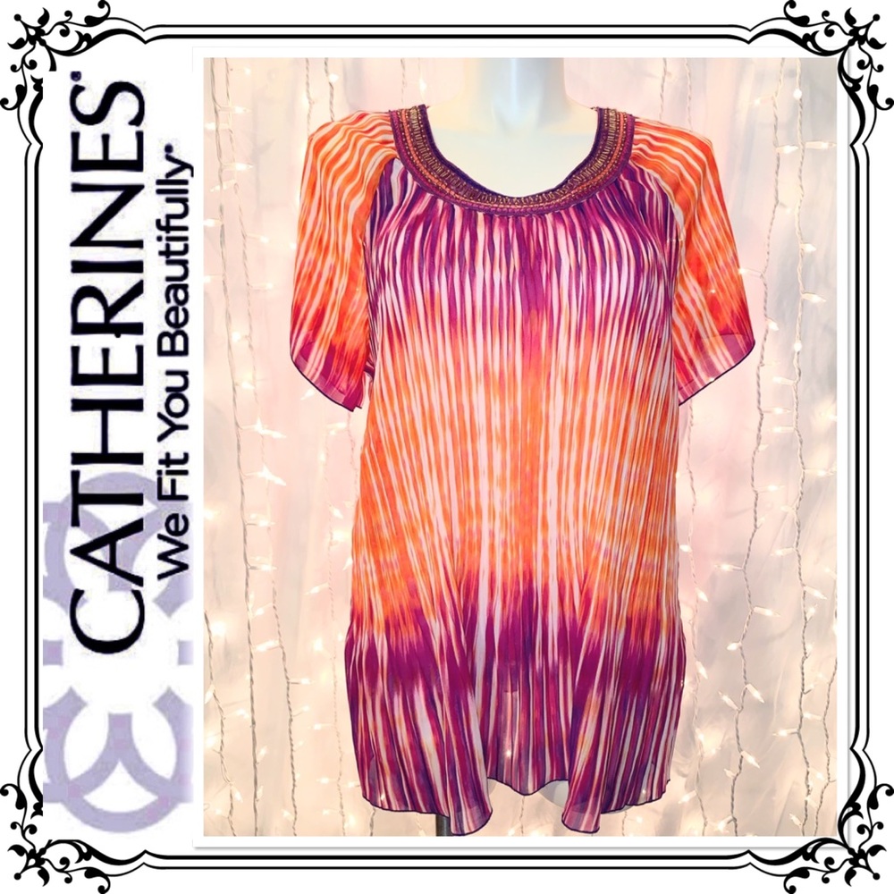 CATHERINES ⭐️ Bright Orange & Fuchsia Ombré Blouse